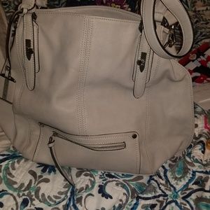 Gray satchel bag